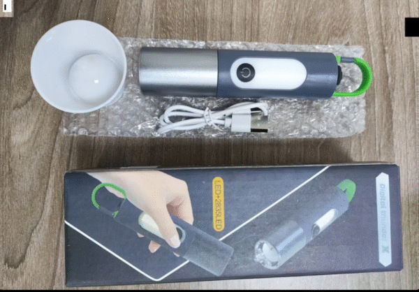 Rechargeable LED Flashlight with Lamp Cover | USB Charging Torch | Portable Emergency Light Torch with Lamp Cover | Digital Thunder X Portable & Compact Light - Image 2